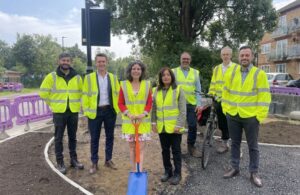 Cllr Costigan and officers at ground-breaking of Kensington Cycle Project