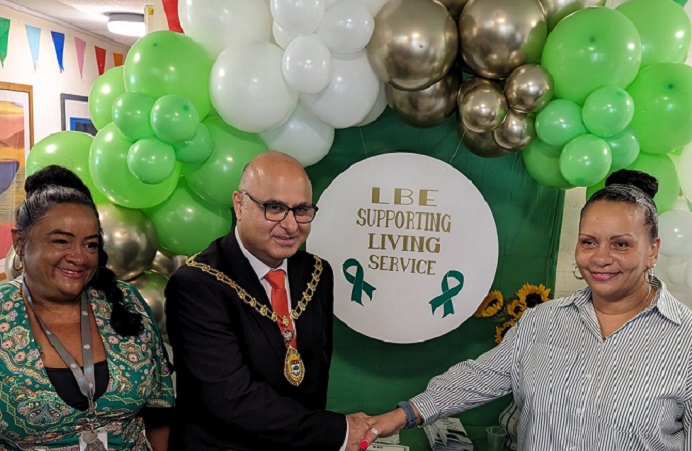 woman, Mayor of Ealing, woman shaking hands