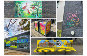 A collage of all the art murals