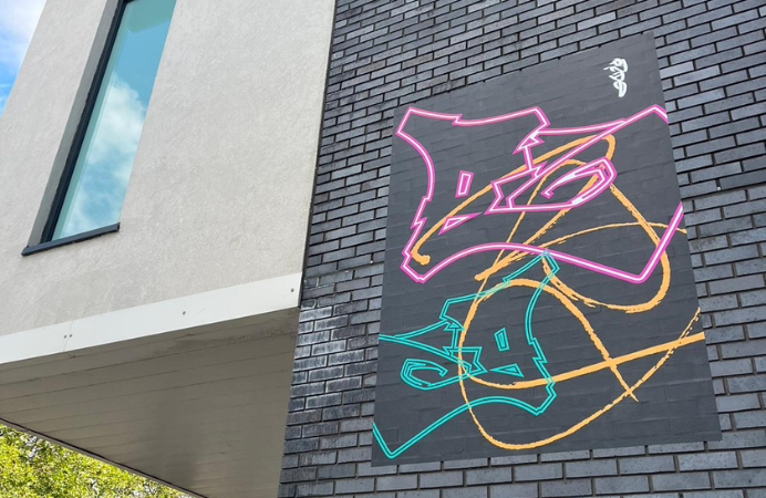 grafitti wall art outside Northolt Leisure Centre
