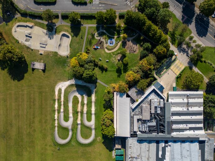 aerial view of gurnell leisure centre site