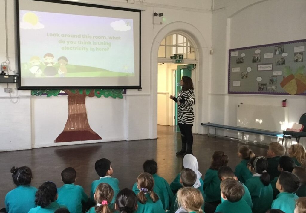 pupils leaning about climate action at Green school network vent