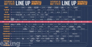 Line up of acts performing at Hanwell Hootie