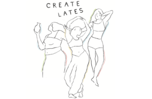 Create lates with three silhouettes of woman