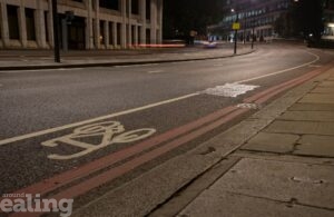 London road and cycle lane at night as council plans to invest 28m in streets