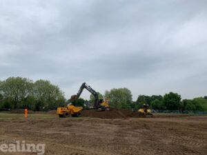 Construction vehicle at Lamaas Park