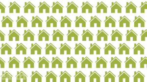 A grid of green house icons against a white background. Ealing Council is stepping in on HMOs