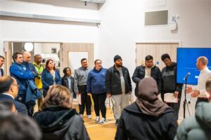 Young people who helped design the new and improved YAC building gathered for a presentation