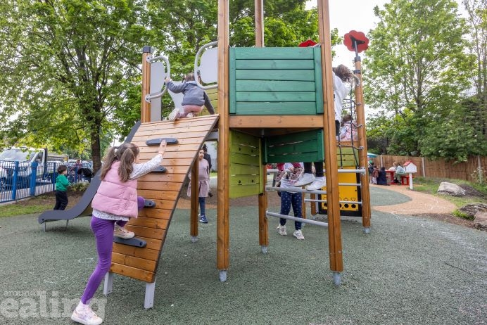 children playing in revamped playground