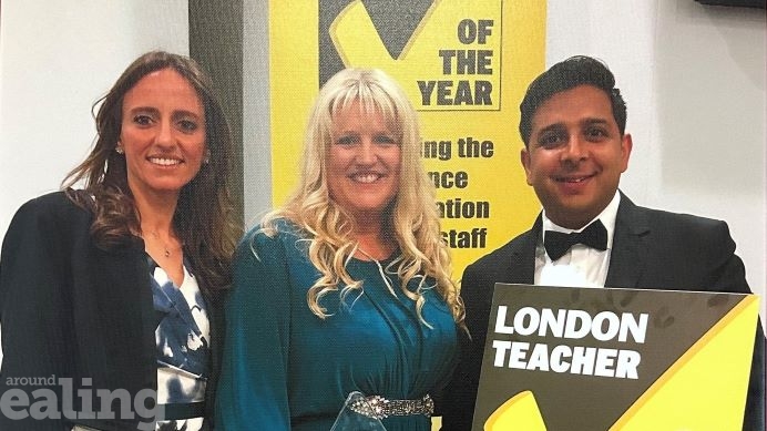 Left to right: ex Vice Chair Ghana Assisi, headteacher Kerry Shilling and Chair of the board of governors, Prash Mehta