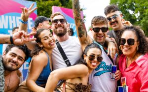 A group of revellers at As One in the Park Festival
