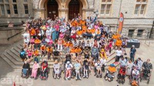 Council staff join with Ealing Mencap to celebrate Learning Disabilities Week outside Ealing Town Hall