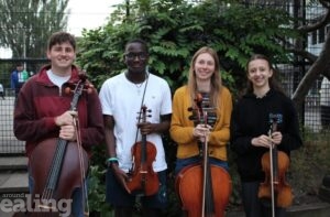 Left to right: Dov Trowbridge, Agape Magona, Alice Laddiman and Aubrée