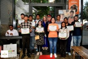 Graduates of training at the Mahaba Cafe in West Ealing