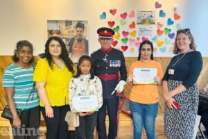 Cllr Knewstub and Cllr Nagpal at the graduation event held at Mahaba Cafe with two graduates and Ealing's Deputy Lieutenant, Richard Kornick