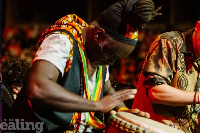 A drummer taking part in a performance at the Royal Albert Hall