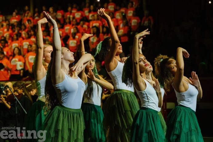 A group of dancers at the Royal Albert Hall as part of the concert - Ealing Together – Harmony in Diversity