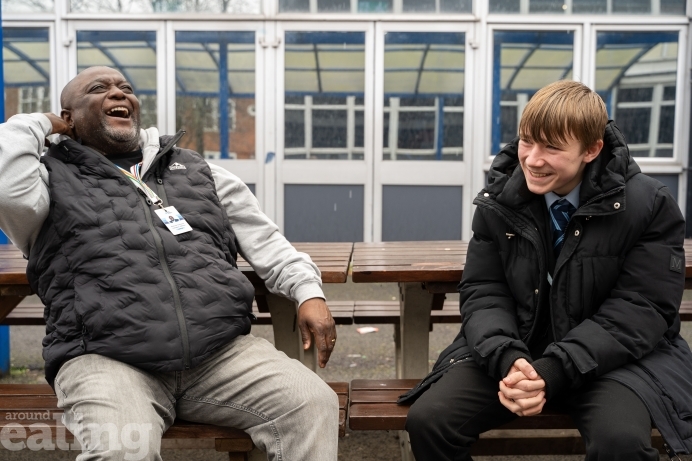 A mentor and mentee sharing some laughs