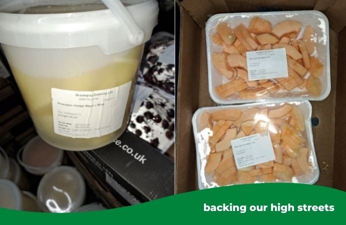 Food stored in packaging with incorrect use by dates