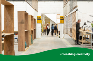 People in an open space at Minerva Works is a ‘circular economy hub’