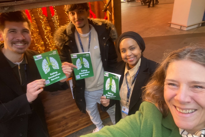 Cllr Polly Knewstub with the Ealing Smokefree Team