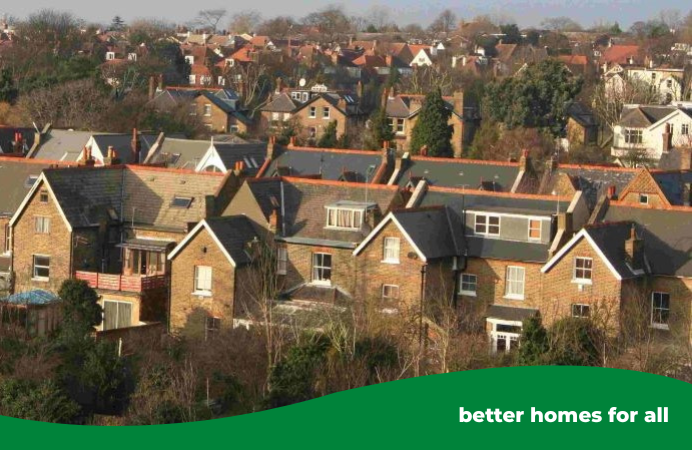Drone shot of houses