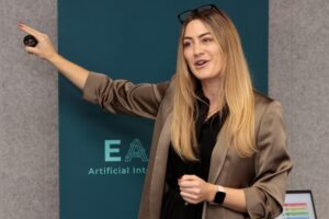 Hannah Widdison at a recent AI conference