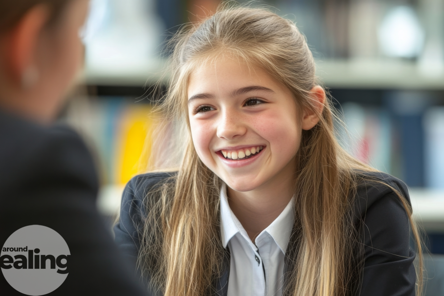 A female student in uniform at school