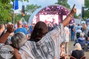 crowds enjoying a music performance at Ealing Summer Festival