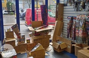 Fireworks being stored in an unsafe way at Alpha Digital Systems in Southall