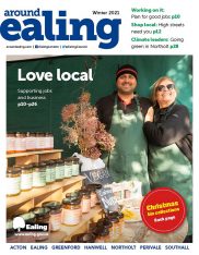 Front cover of Around Ealing magazine winter 2021