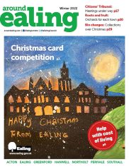 Front cover of winter 2022 edition of Around Ealing magazine